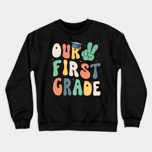 Peace Out First Grade Last Day of School Gift For Boys Girls Kids Crewneck Sweatshirt